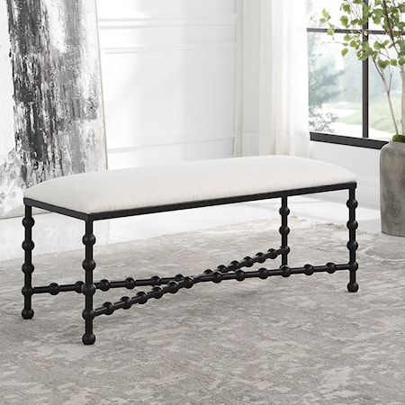 Iron Drops Cushioned Bench