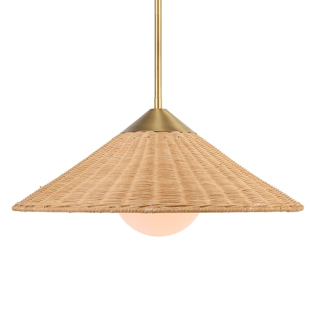 Phuvinh 1 Light Rattan Shade Pendant