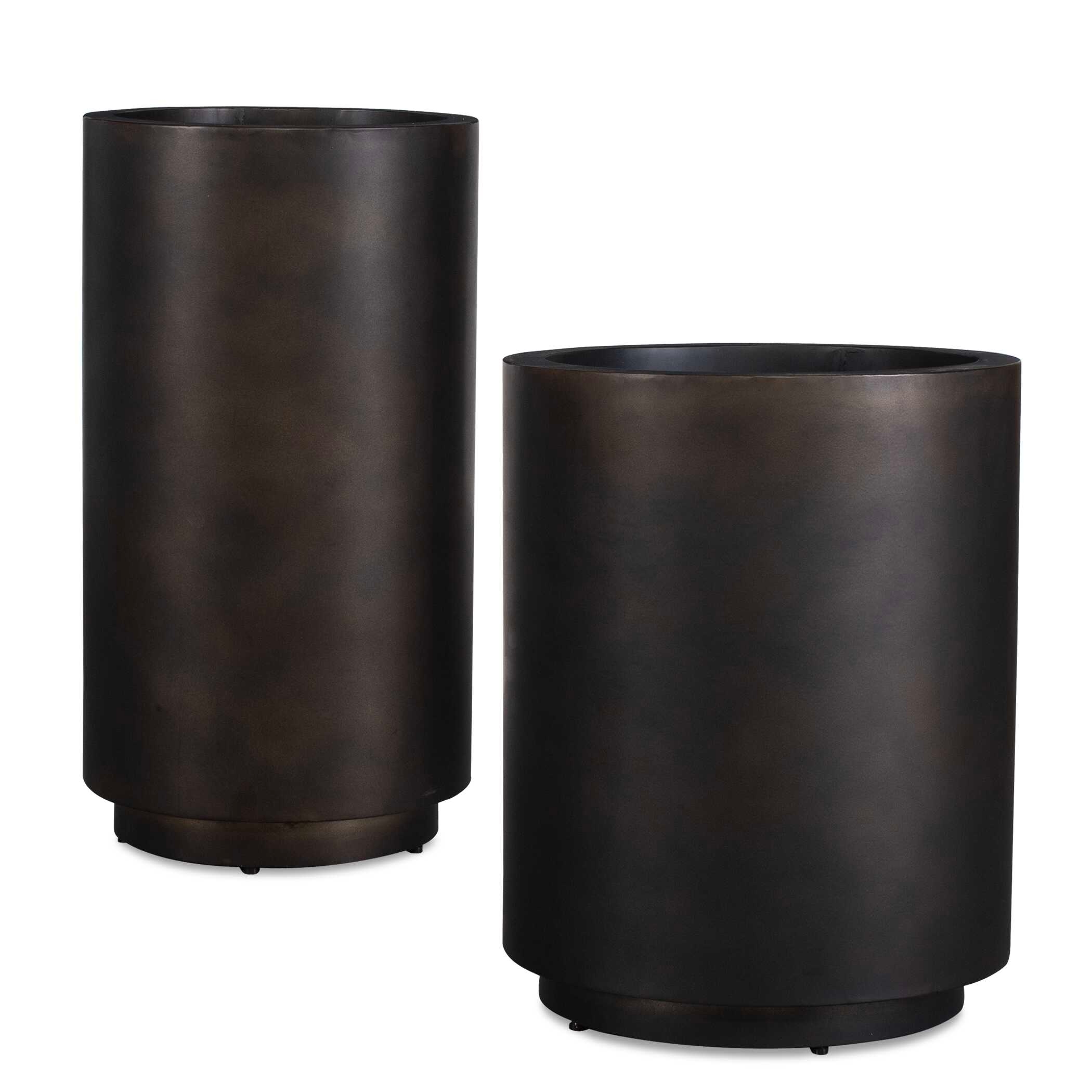 Volcan Matte Bronze Outdoor Planters