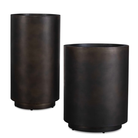 Volcan Matte Bronze Outdoor Planters