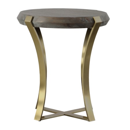 Unite Brass Leg Wood Side Table