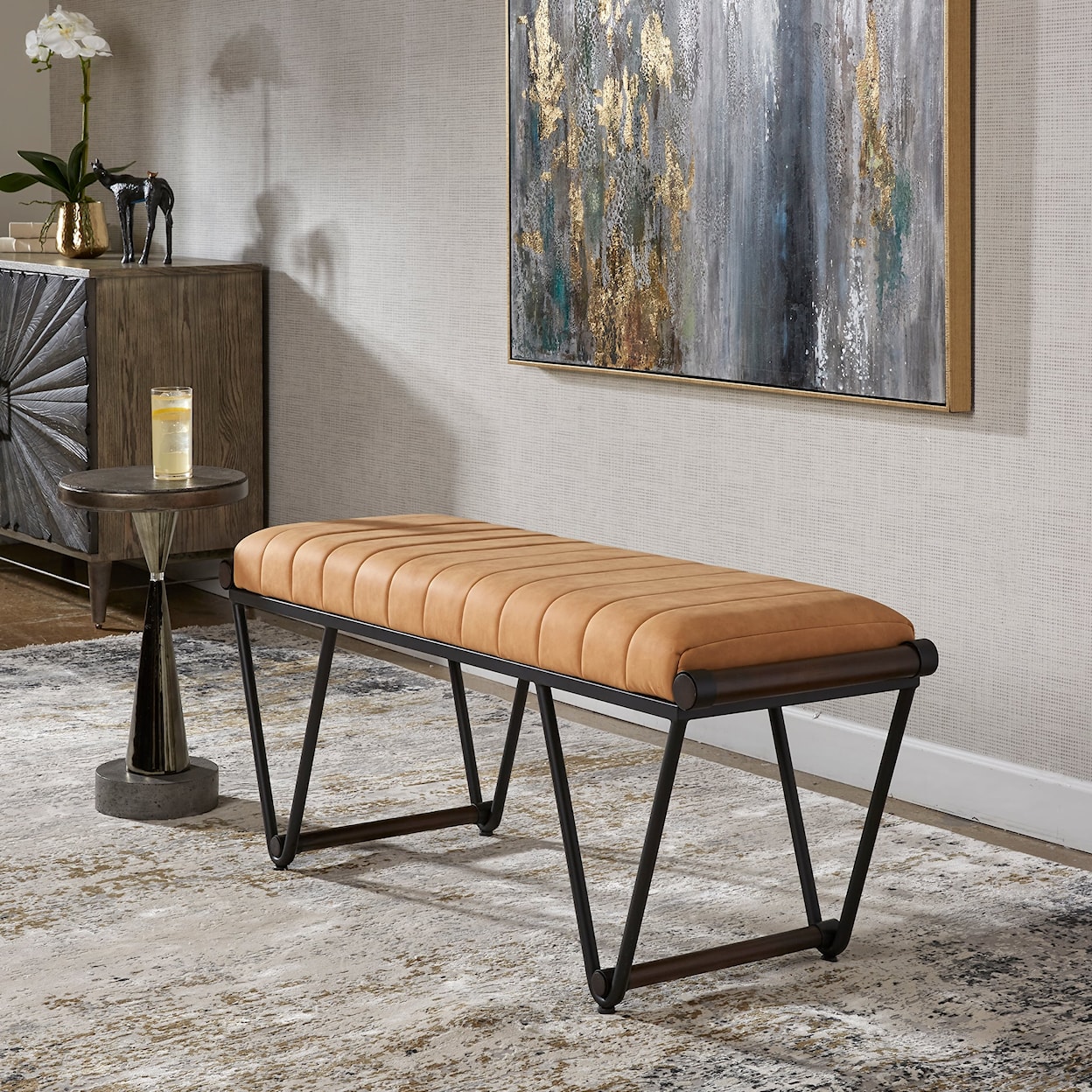 Uttermost Accent Furniture - Benches Woodstock Mid-Century Bench