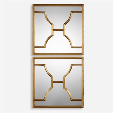 Misa Gold Square Mirrors Set of 2