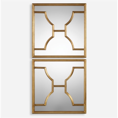Misa Gold Square Mirrors Set of 2