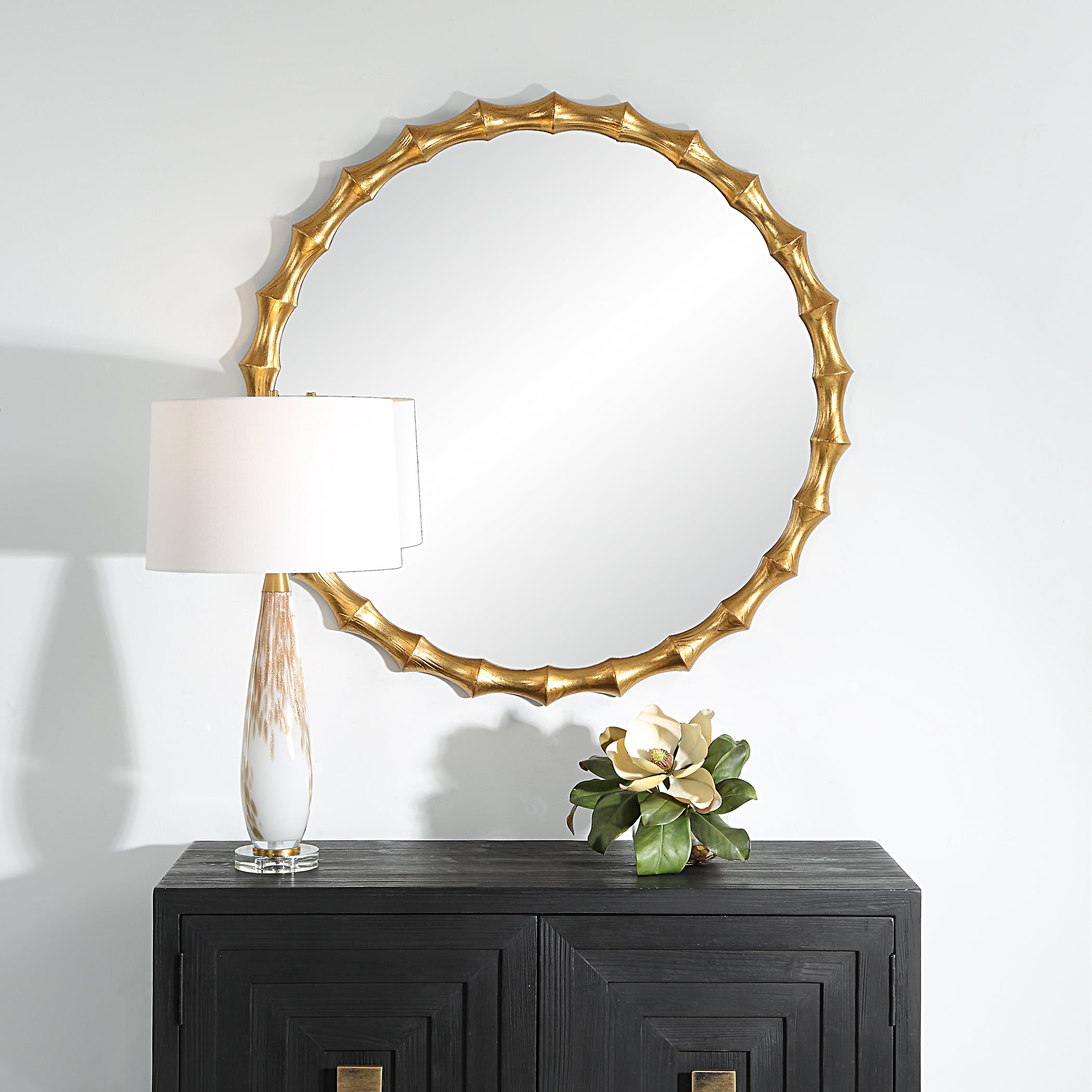Nacala Round Gold Mirror
