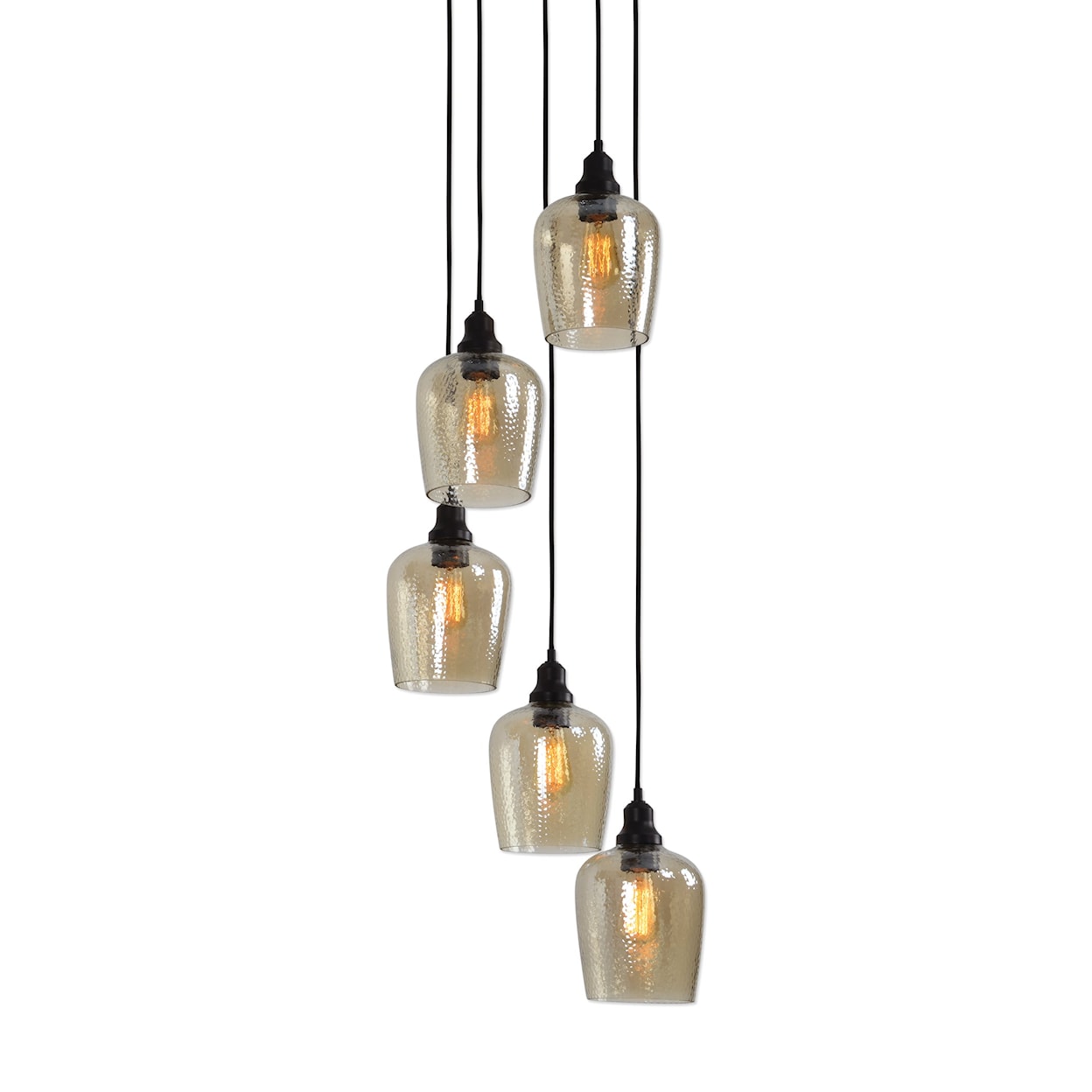 Uttermost Lighting Fixtures - Pendant Lights Aarush 5 Light Glass Cluster Pendant