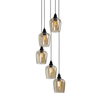 Aarush 5 Light Glass Cluster Pendant