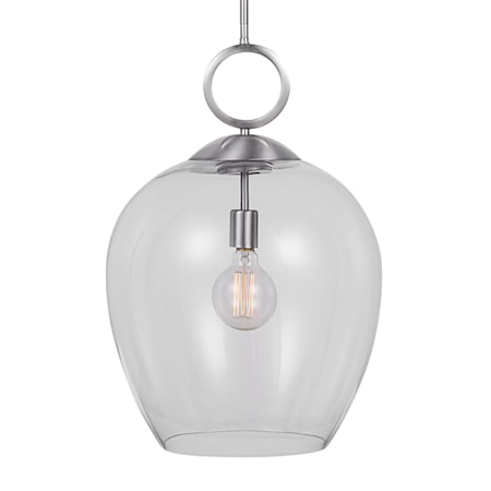 Calix Nickel 1 Light Glass Pendant