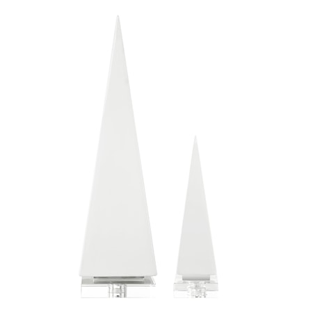 Great Pyramids Sculpture In White S/2