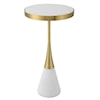 Uttermost Apex White Concrete Accent Table with 2-Tone Base