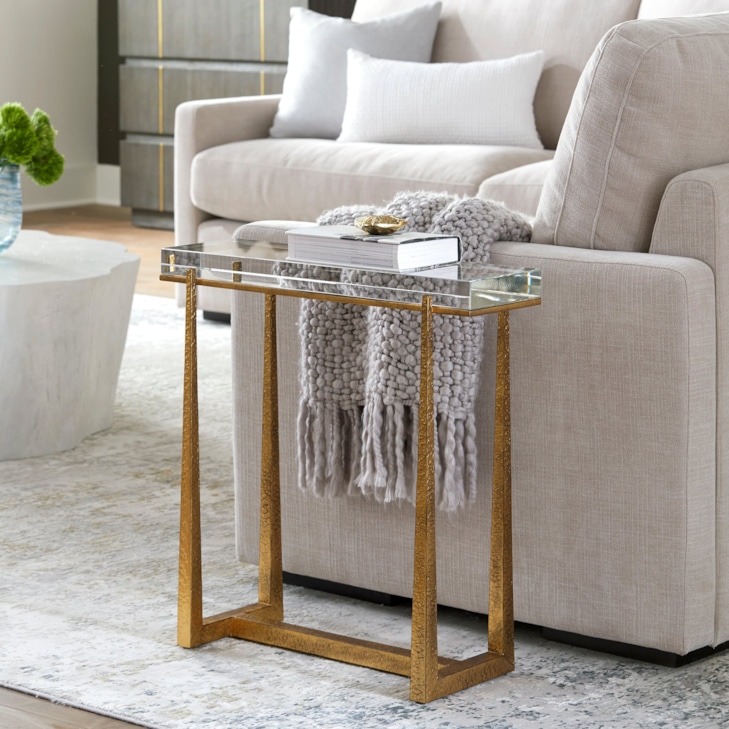 Midas Table View Uttermost Midas 24839 Midas Thick Crystal Accent Table | Mueller ...