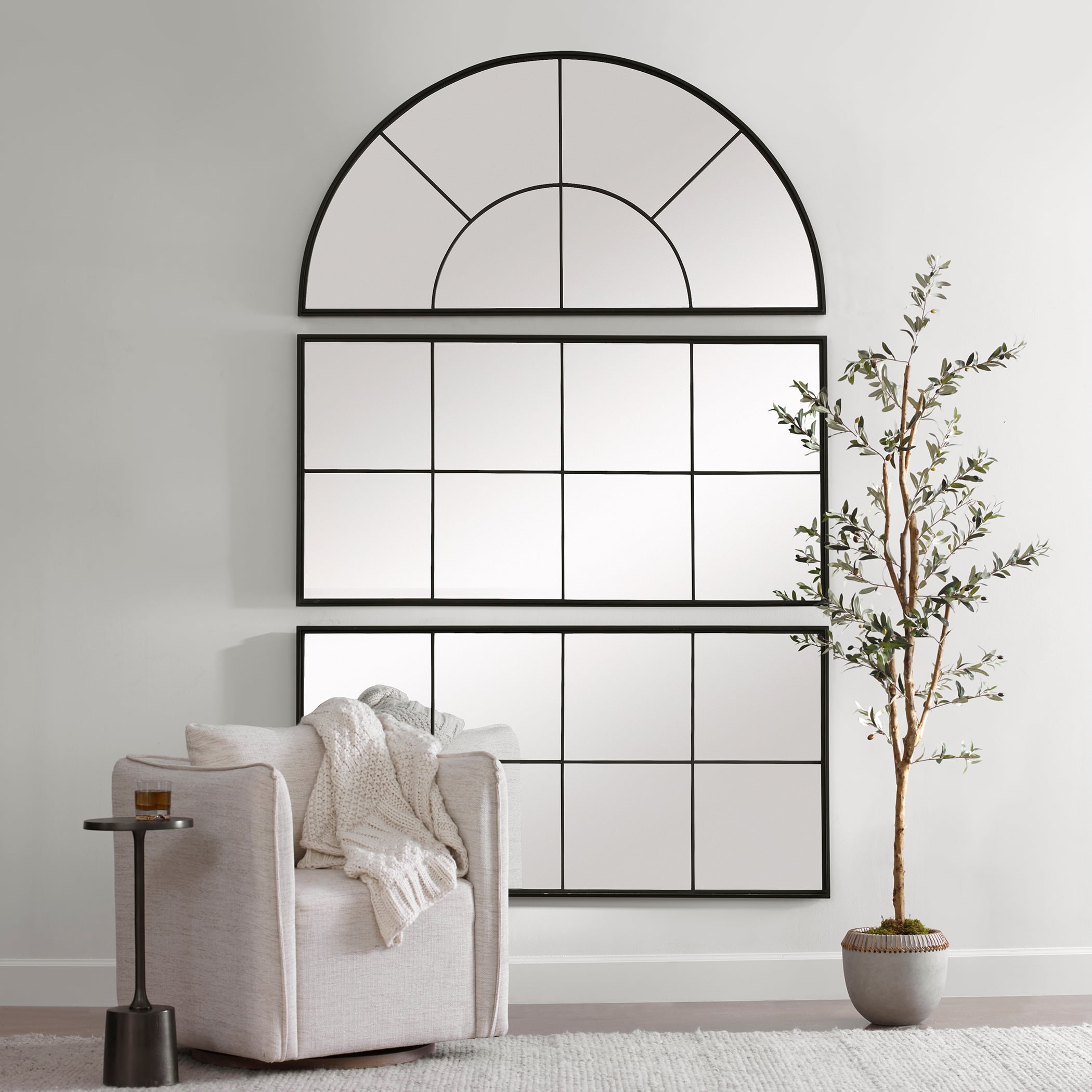 Rousseau Iron Window Mirror