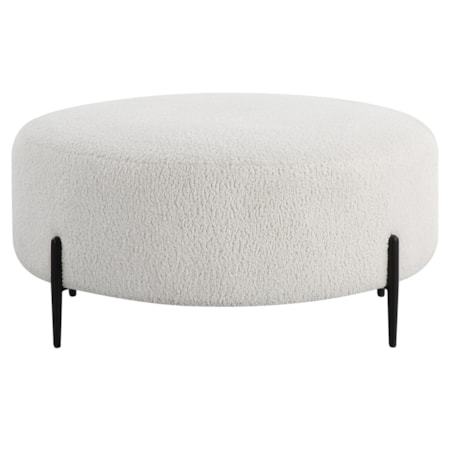 Arles Large Plush White Ottoman