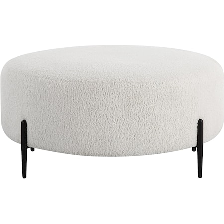 Arles Large Plush White Ottoman