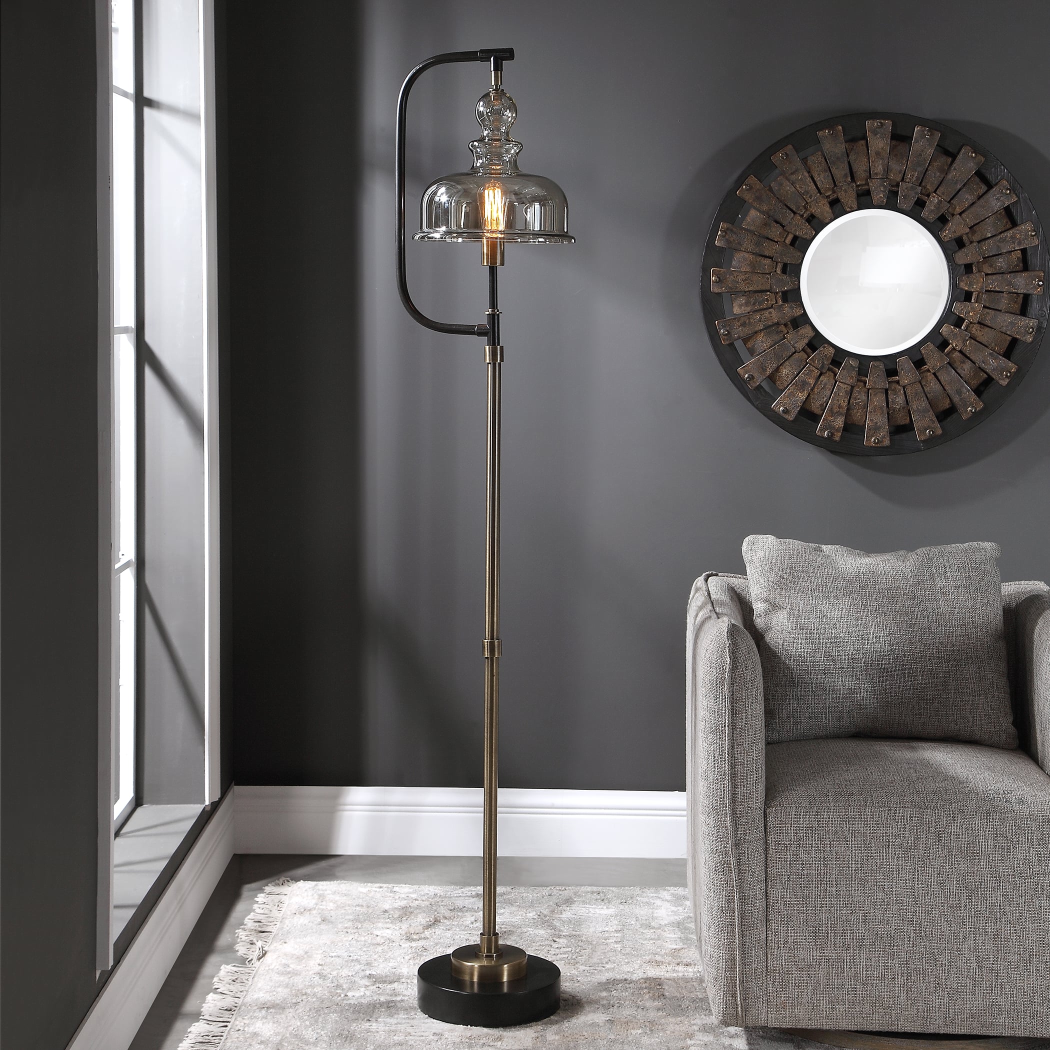 Uttermost Floor Lamps Elieser Industrial Floor Lamp