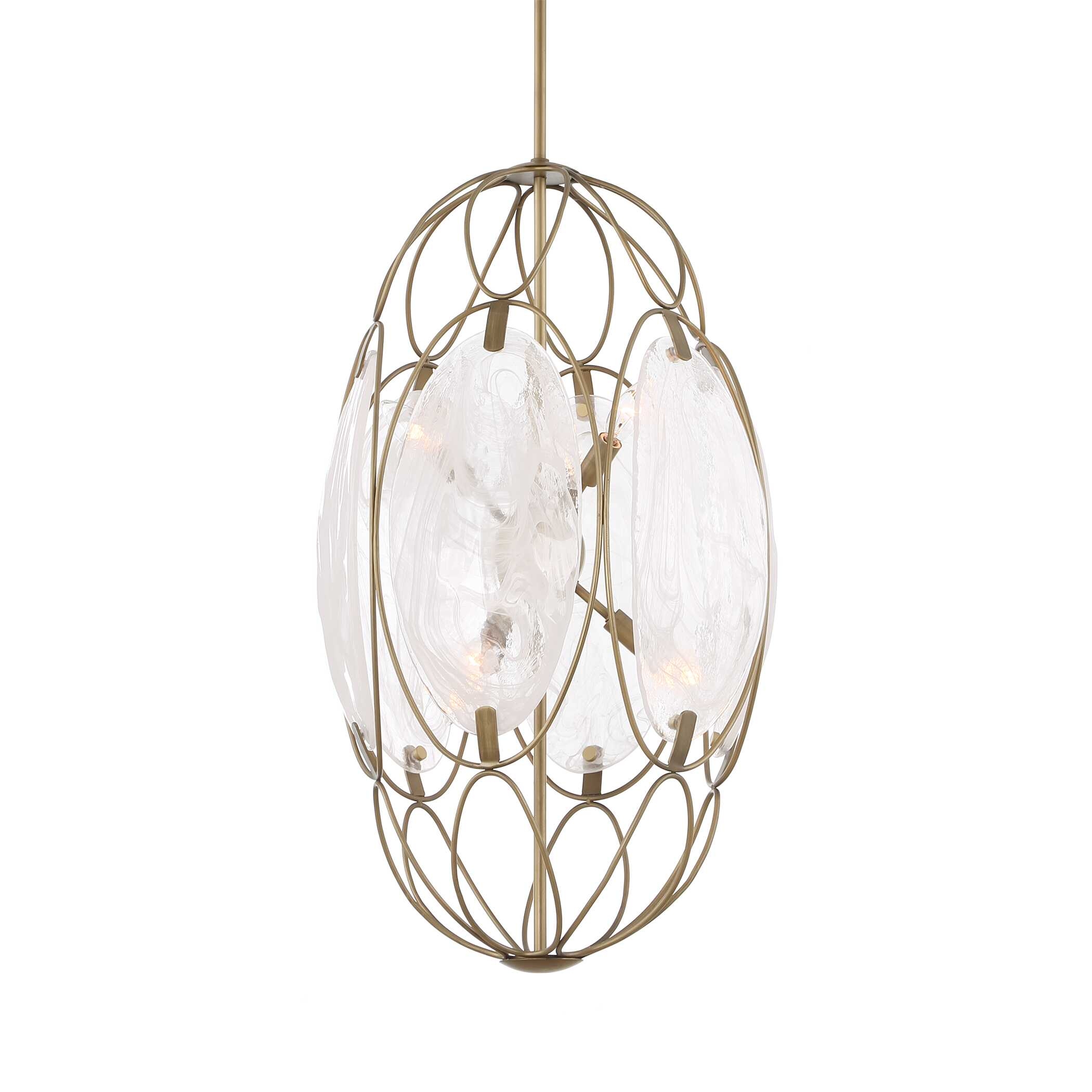 Valencia 6 Light Glass Panel Pendant