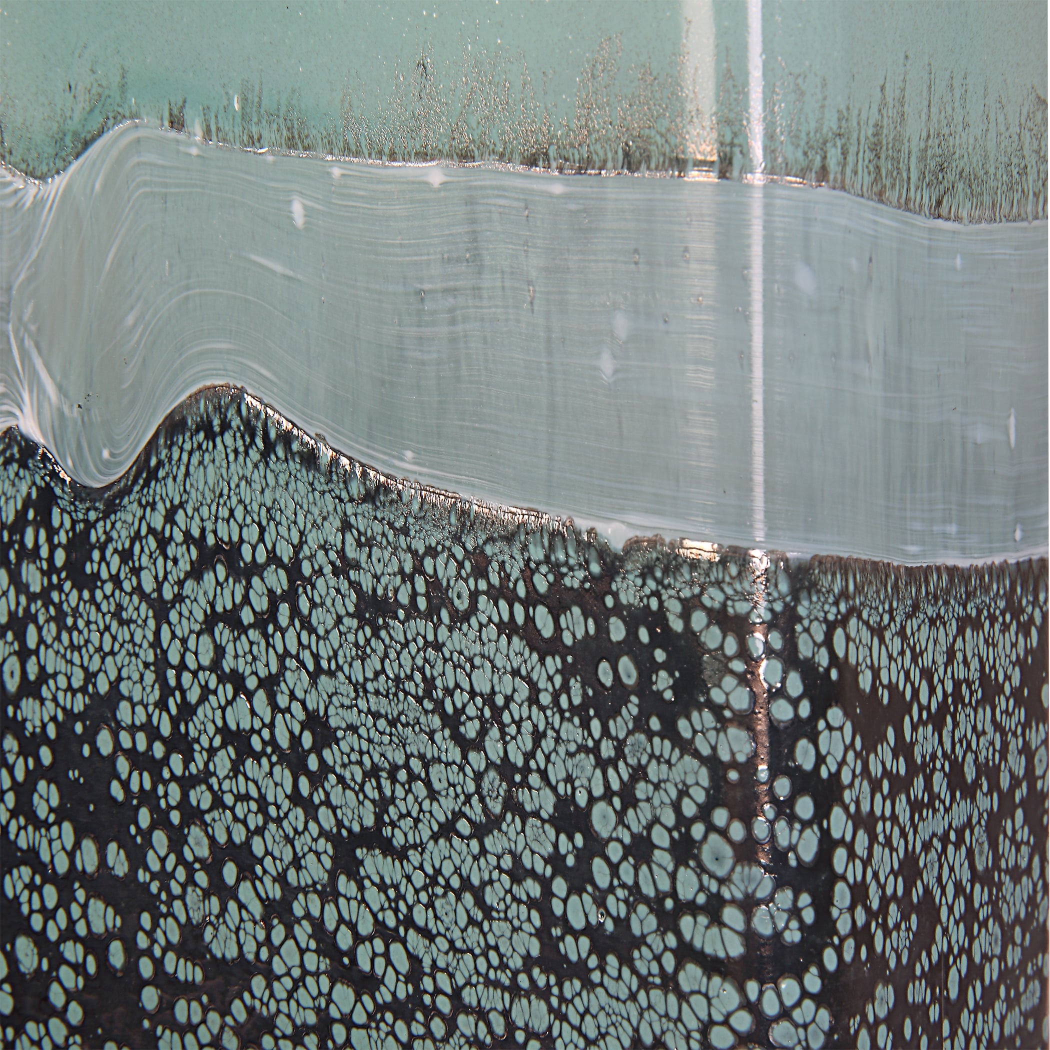 Fuze Aqua &amp; Bronze Vases Set Of 2