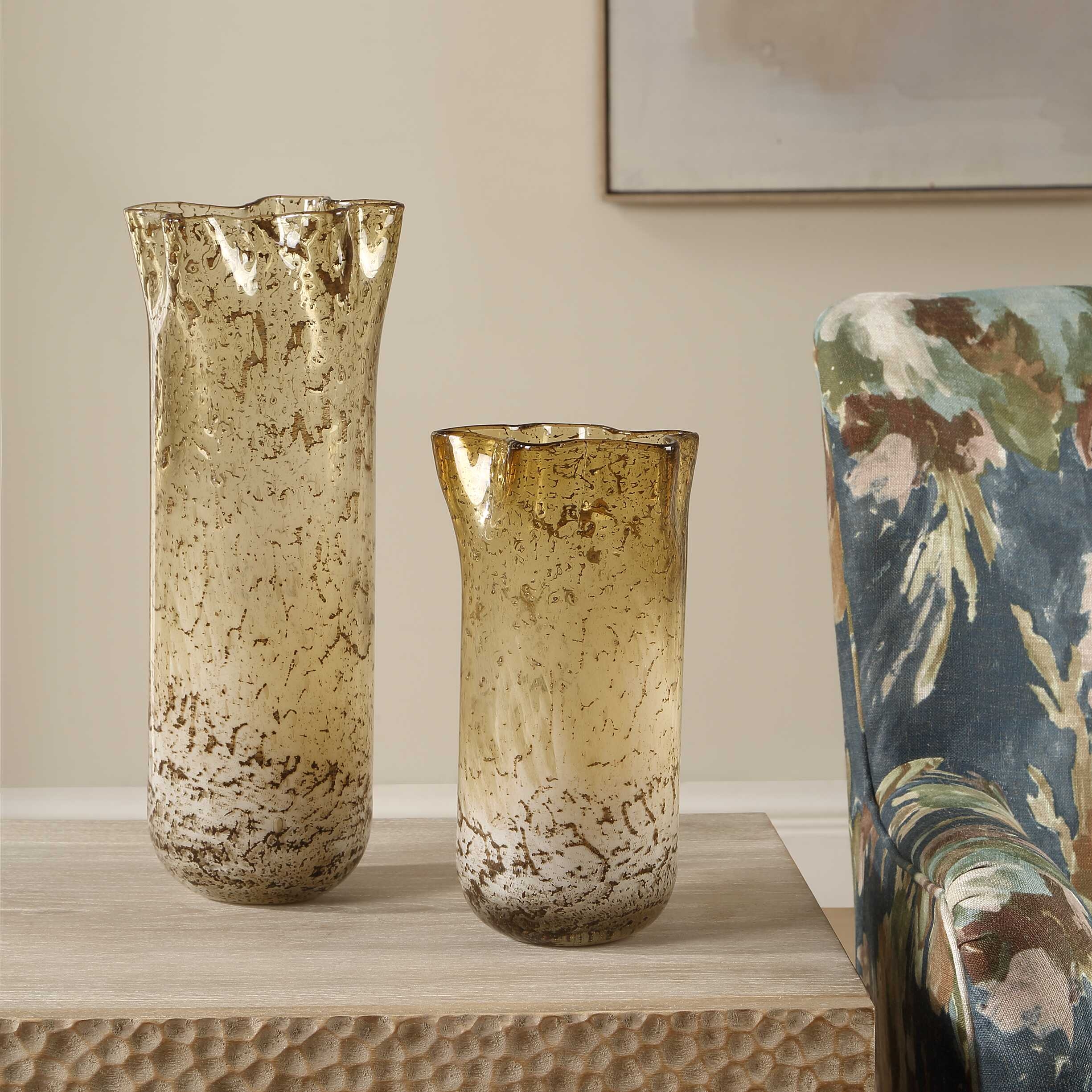 Rhine Seeded Glass Vases