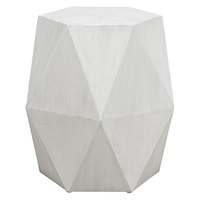 Contemporary White Geometric Accent Table