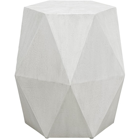 White Geometric Accent Table