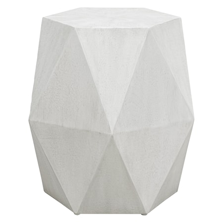 White Geometric Accent Table