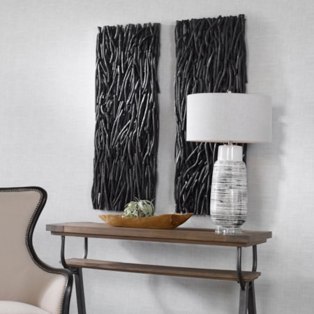 Black Wood Wall Decor