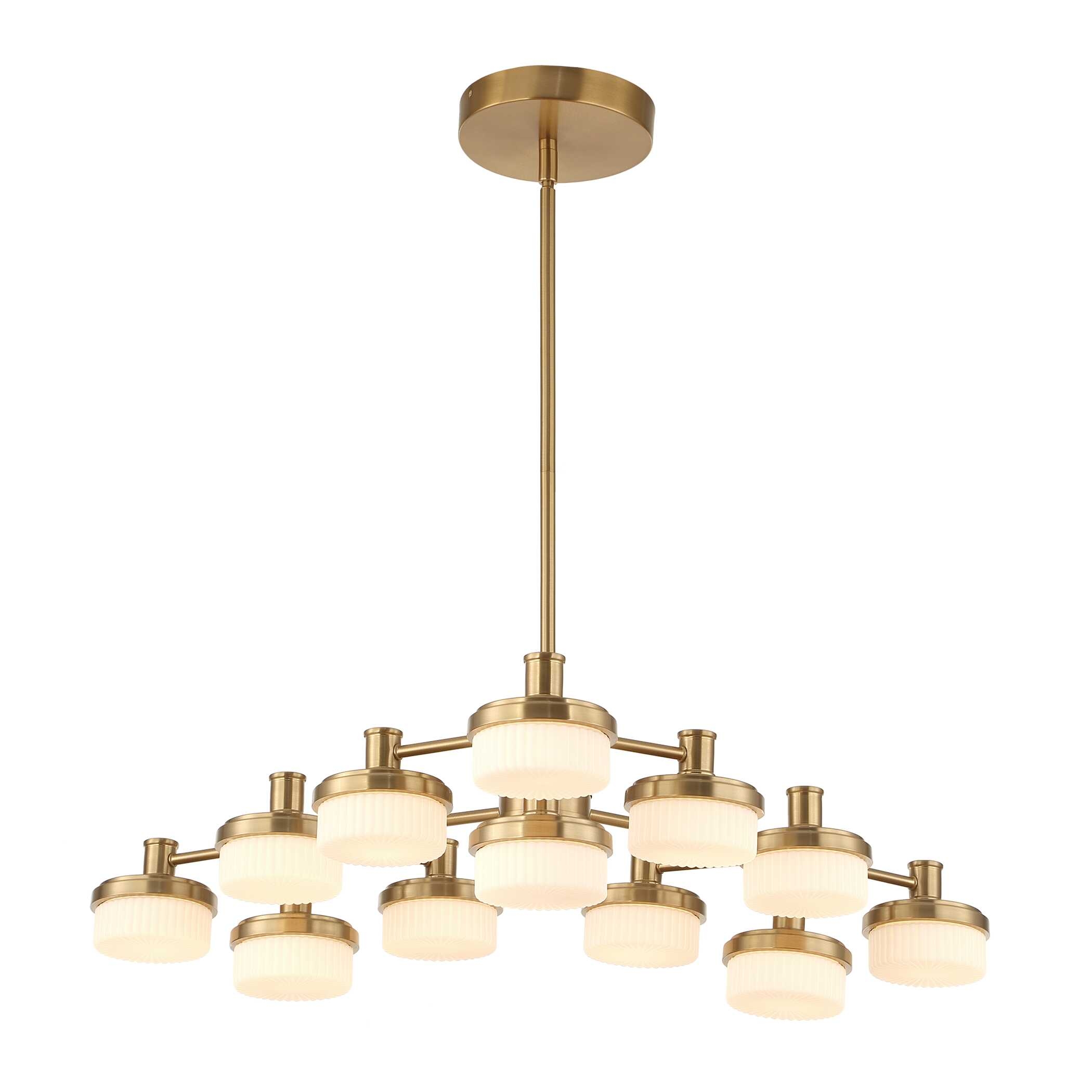 Uttermost Wedge Wedge 12 Lt Led Brass Chandelier