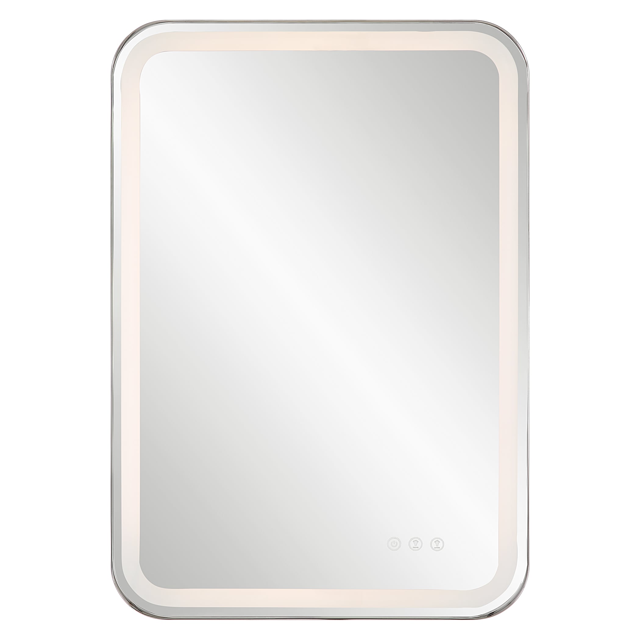 Crofton Lighted Nickel Vanity Mirror