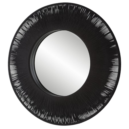 Sailor&apos;s Knot Black Round Mirror