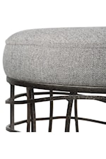 Uttermost Carnival Industrial Iron Round Accent Stool with Upholstered Seat