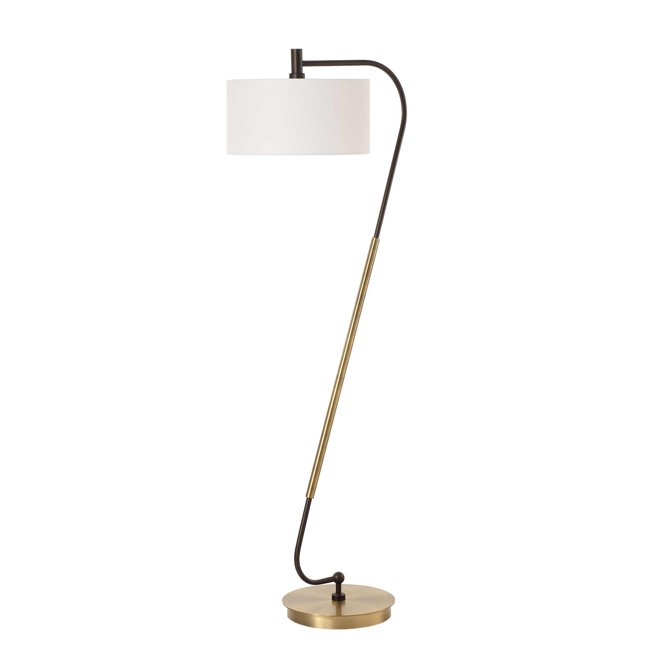 Irwin Curved Brass Floor Lamp