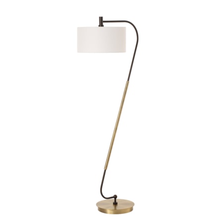 Irwin Curved Brass Floor Lamp