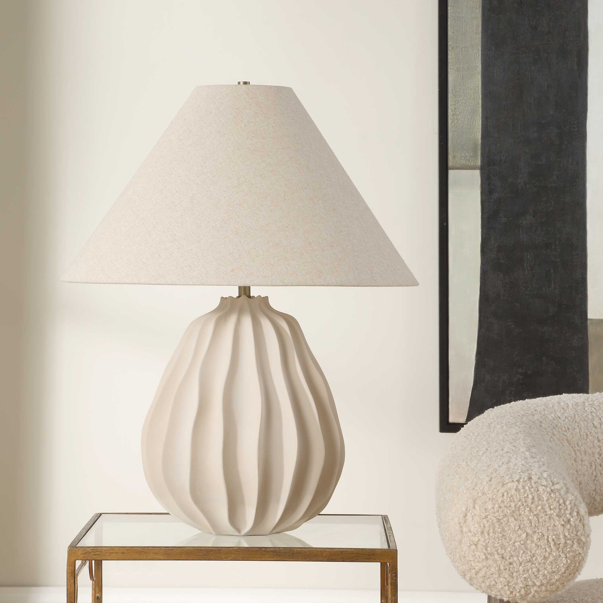 Javary Matte Beige Table Lamp