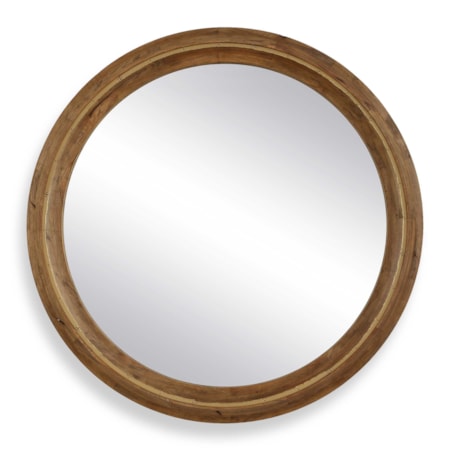 Frontier Round Wood Mirror