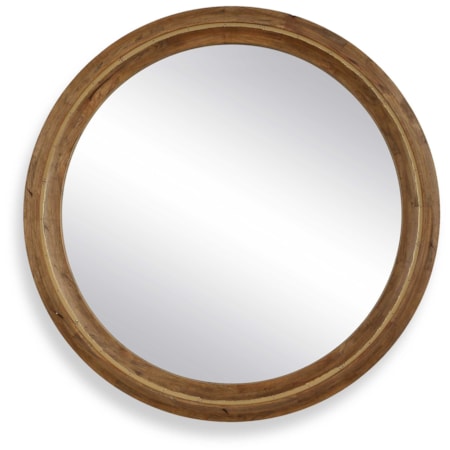 Frontier Round Wood Mirror