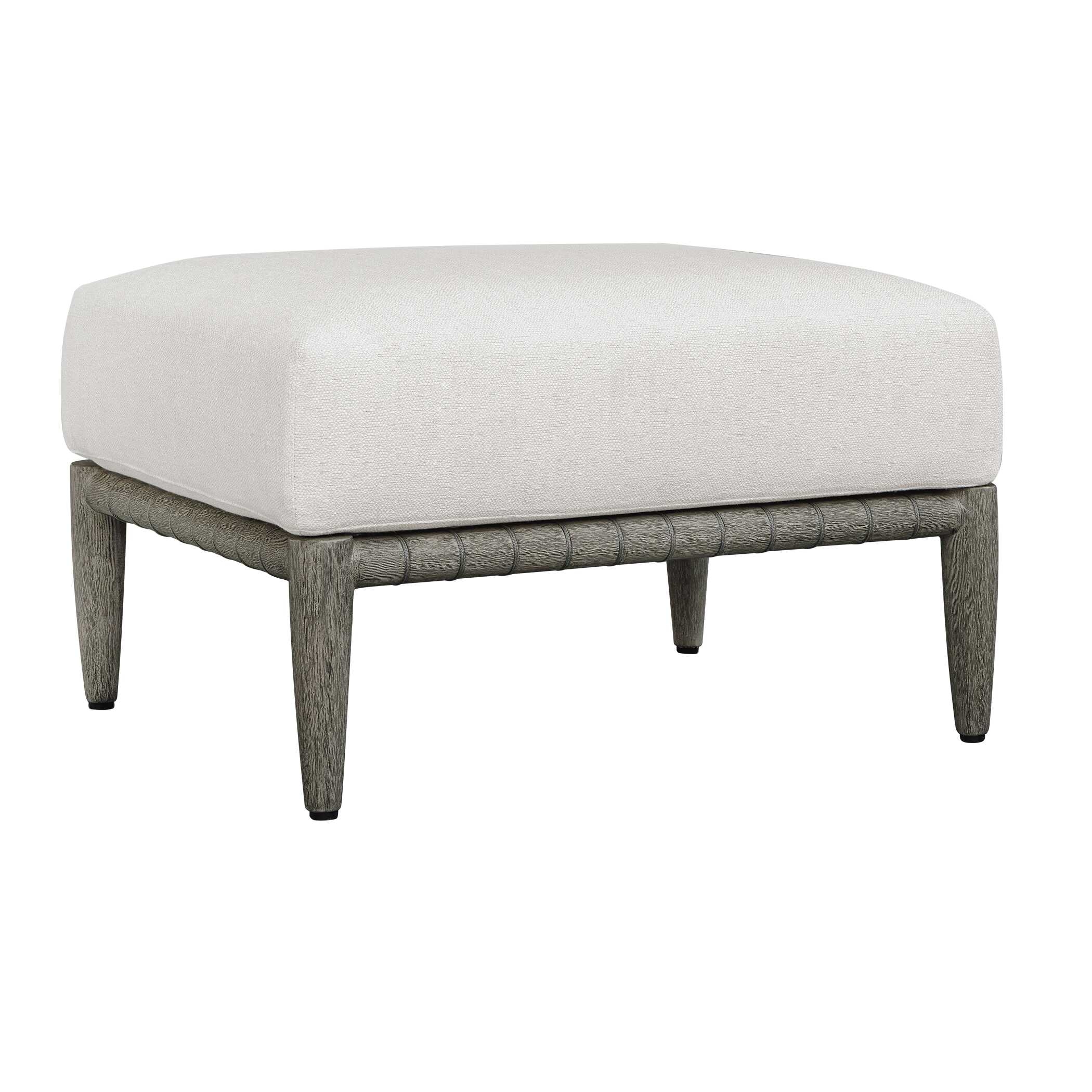 Borneo White Cushion Outdoor Ottoman