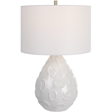 Loop White Glaze Table Lamp