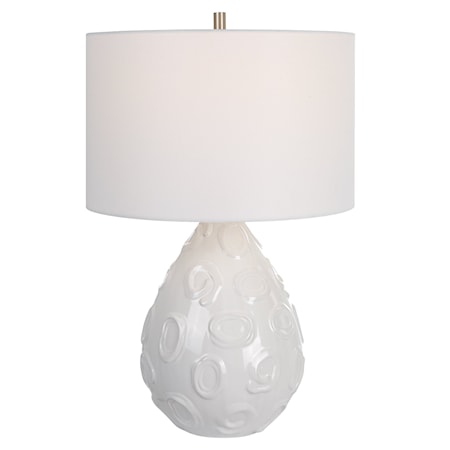 Loop White Glaze Table Lamp