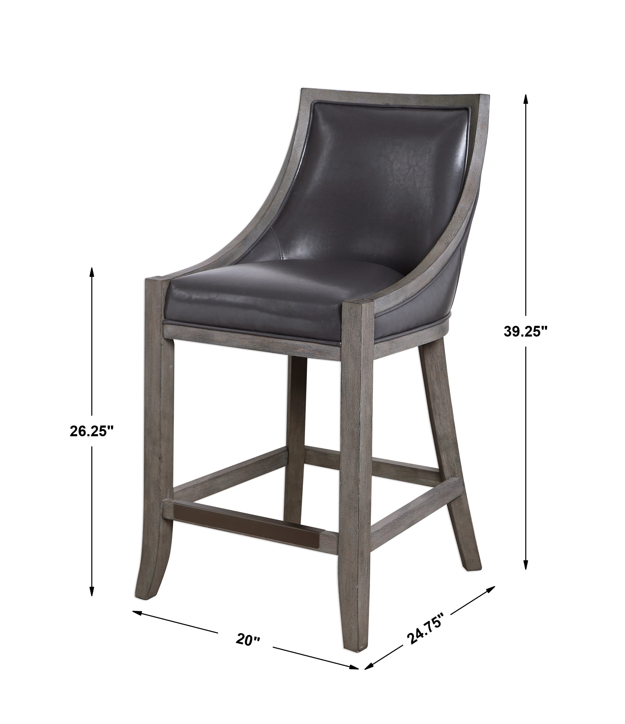Uttermost Accent Furniture - Stools Elowen Leather Counter Stool