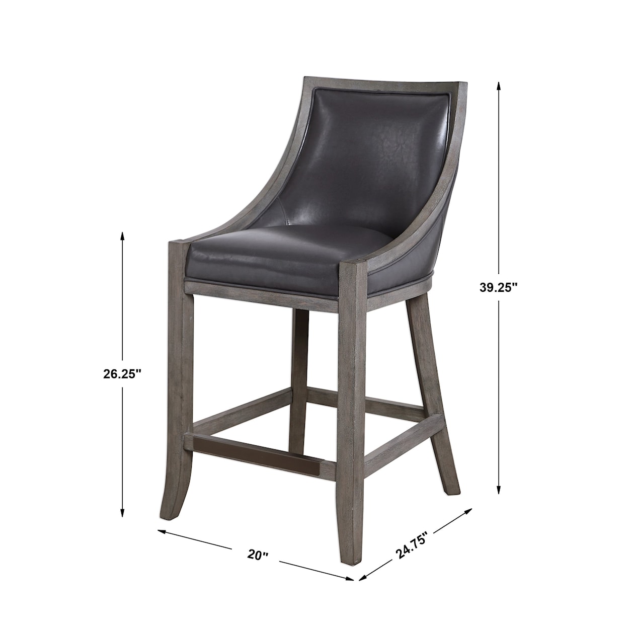 Uttermost Accent Furniture - Stools Elowen Leather Counter Stool