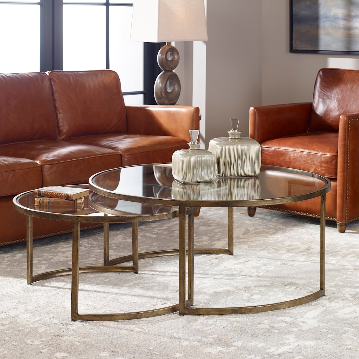 Uttermost Accent Furniture - Occasional Tables Rhea Nested Coffee Tables Set of 2