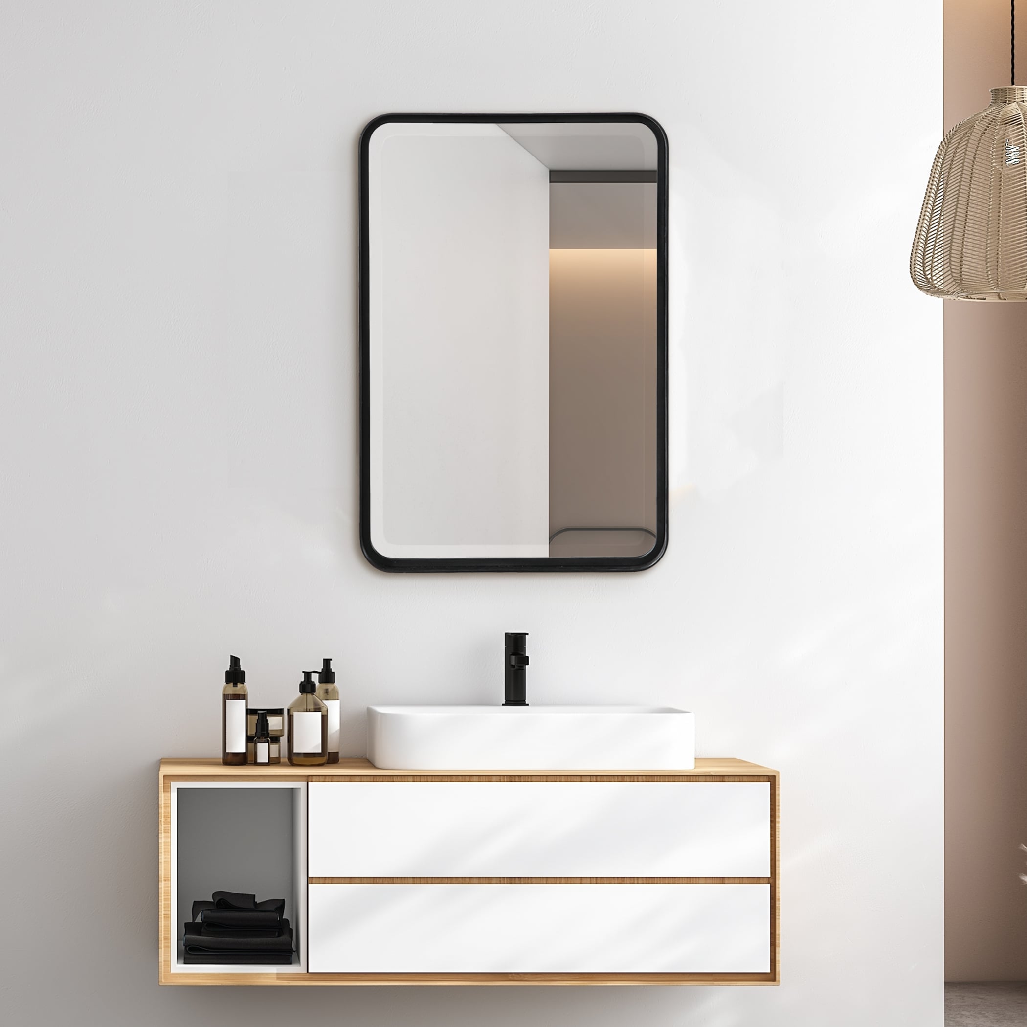 Croften Black Vanity Mirror
