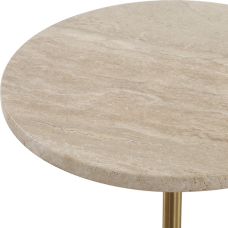 Malya Travertine Accent Table