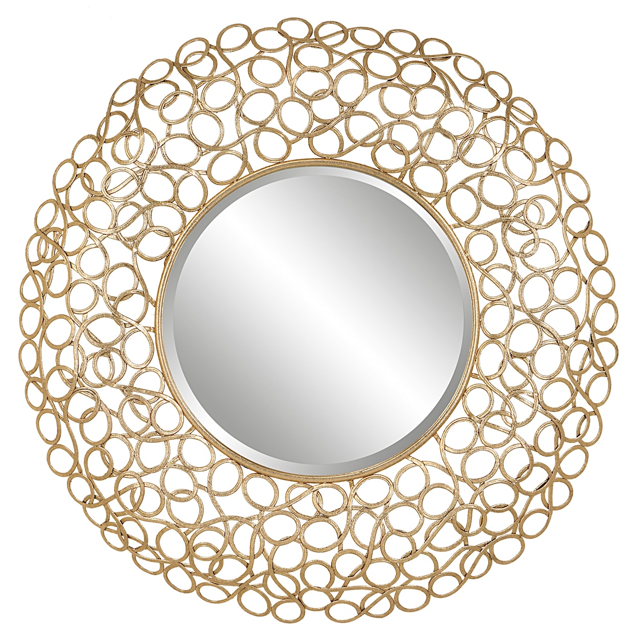 Uttermost Swirl Swirl Round Gold Mirror