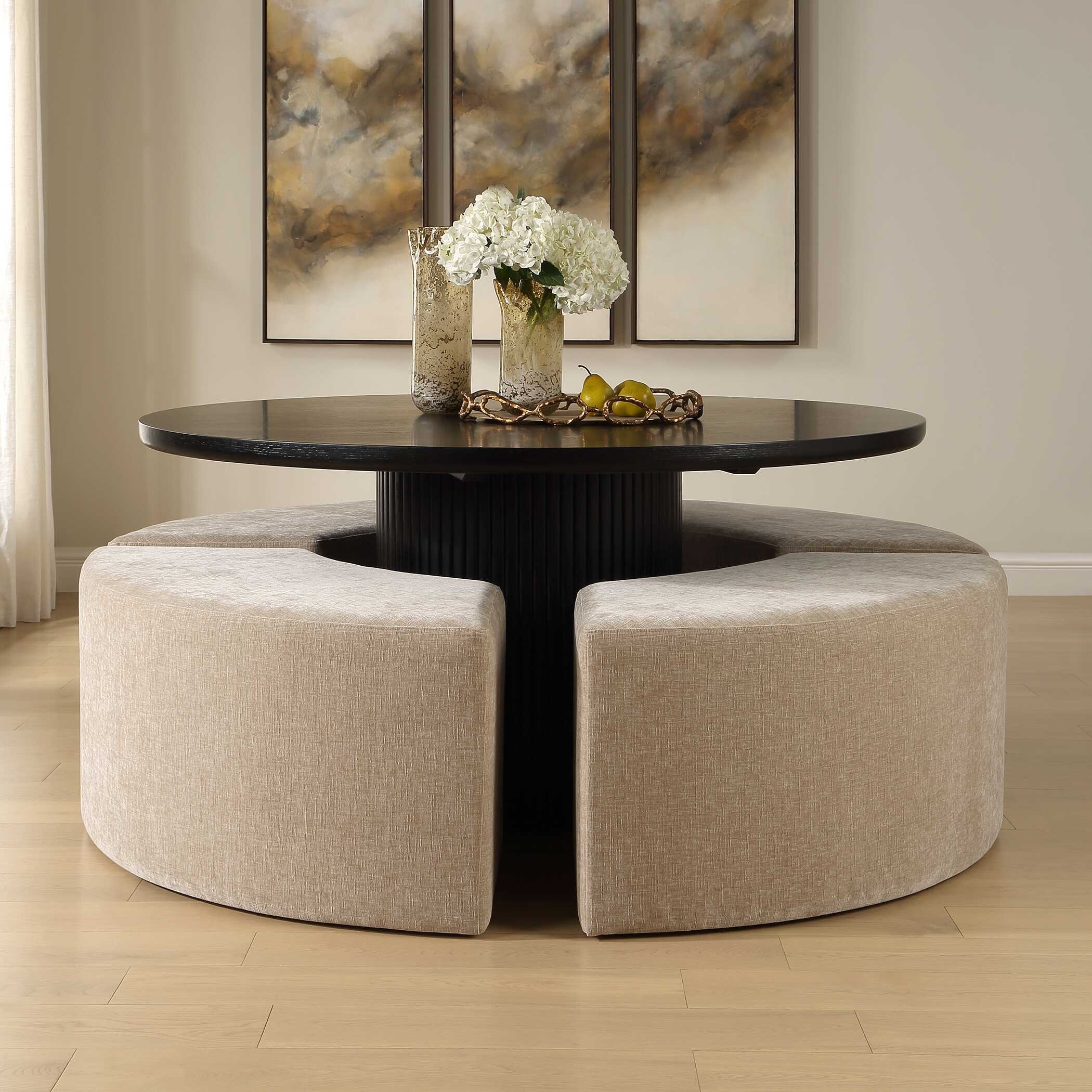 Uttermost Khai Khai Rounded Plush Dining Bench