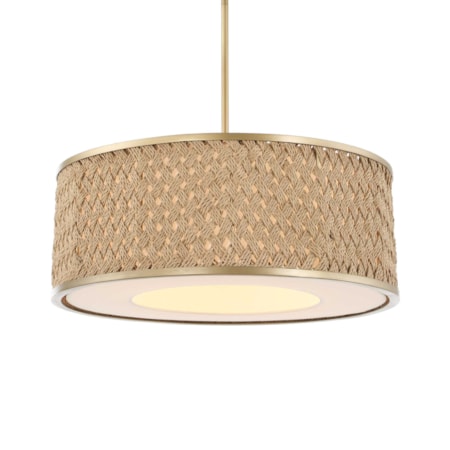 Pinchot 4 Light Rattan Drum Pendant
