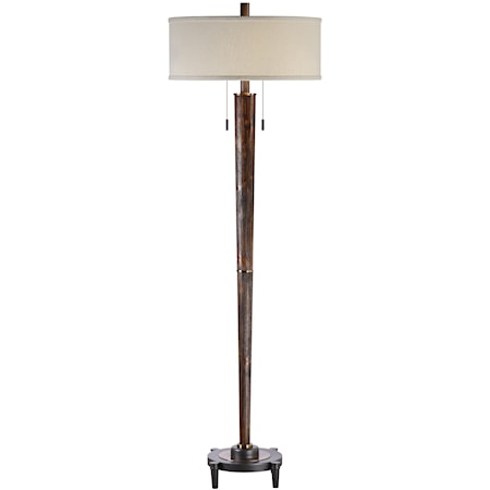 Rhett Burnished Oak Floor Lamp