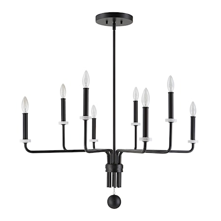 Ebony Elegance 8 Light Chandelier