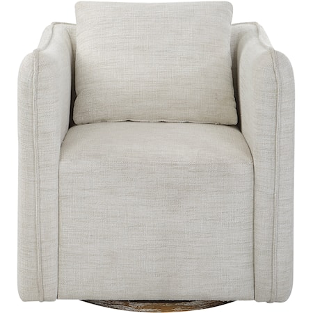 Corben White Swivel Armchair