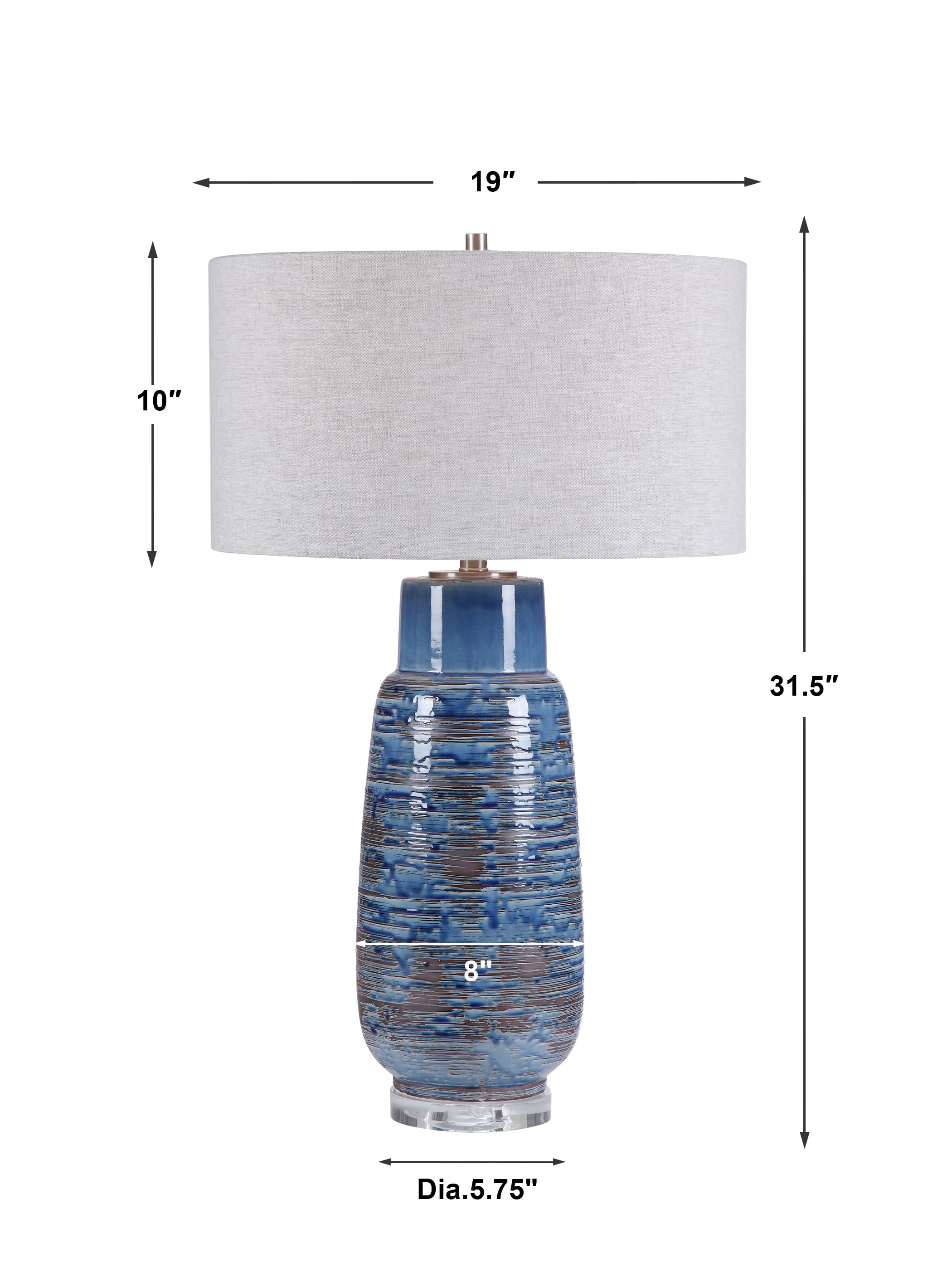 Uttermost Table Lamps Magellan Blue Table Lamp